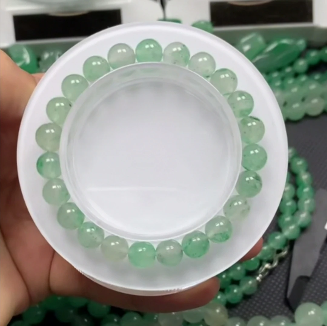 高冰飘花手串石英质玉非洲翠独龙玉多样性发货