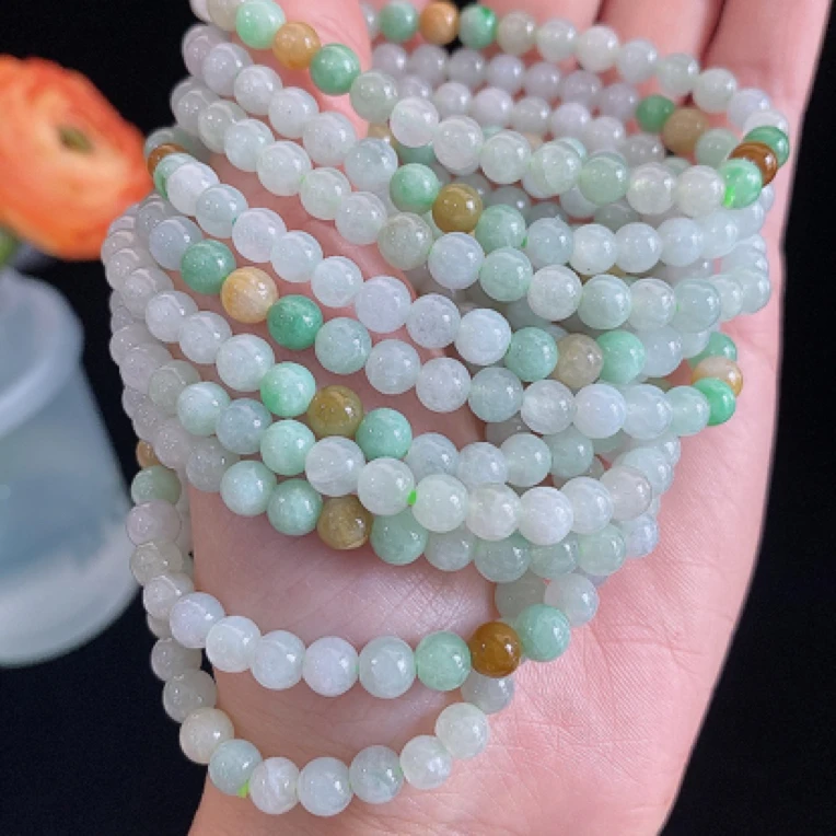 天然翡翠多宝手串卡5.5mm （多样性发其一）