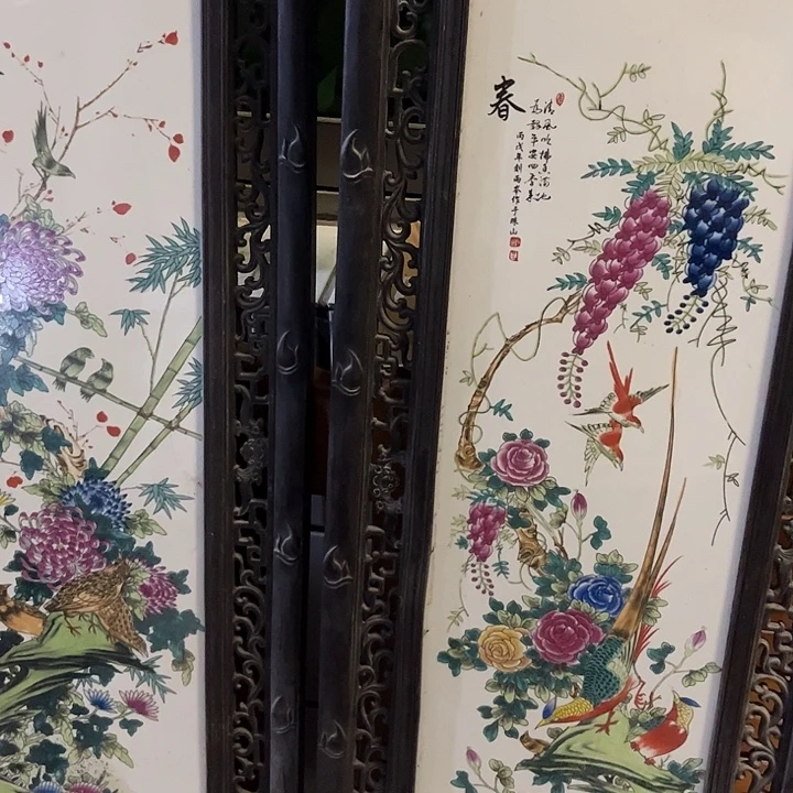 摆件，烧制问题都是正常的105四副，印花