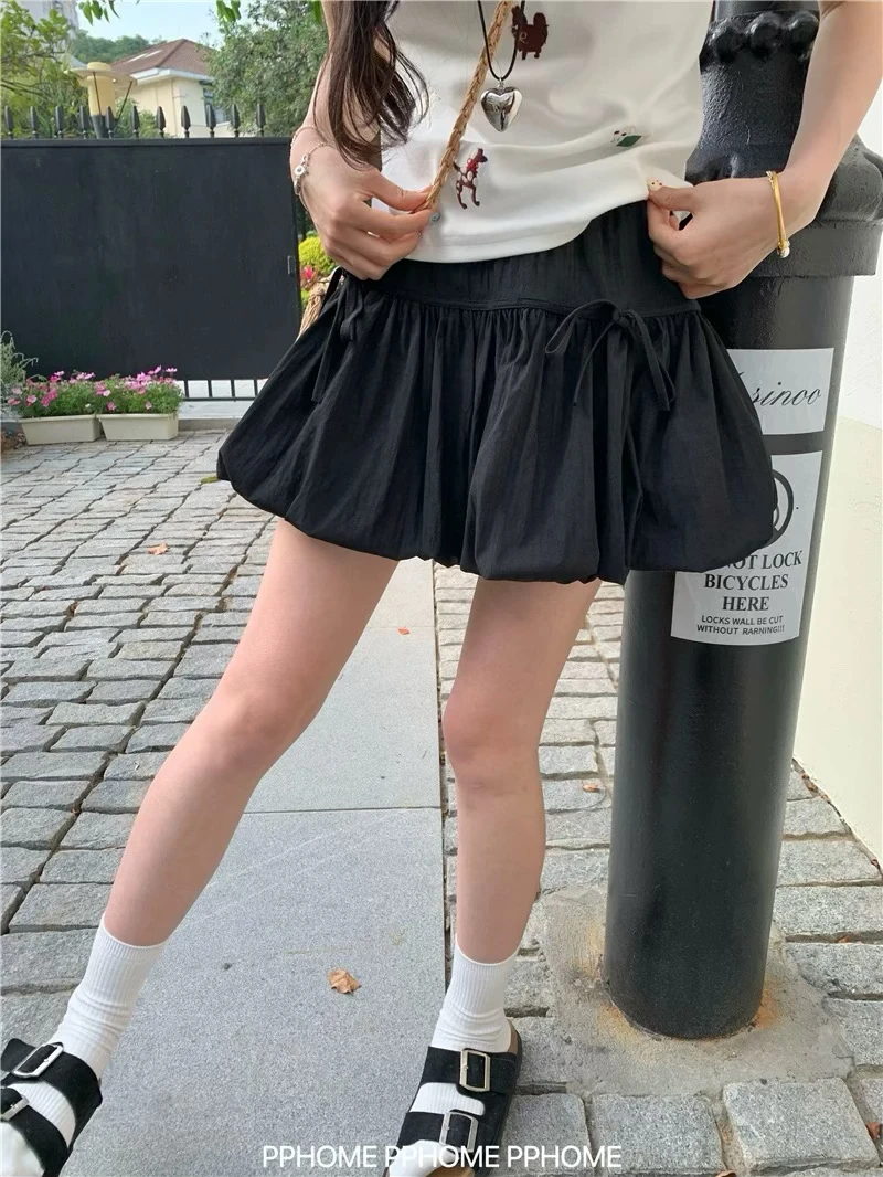 甜美芭蕾风蕾丝花边蓬蓬蛋糕裙春夏新款时尚百搭褶皱显瘦a字短裙