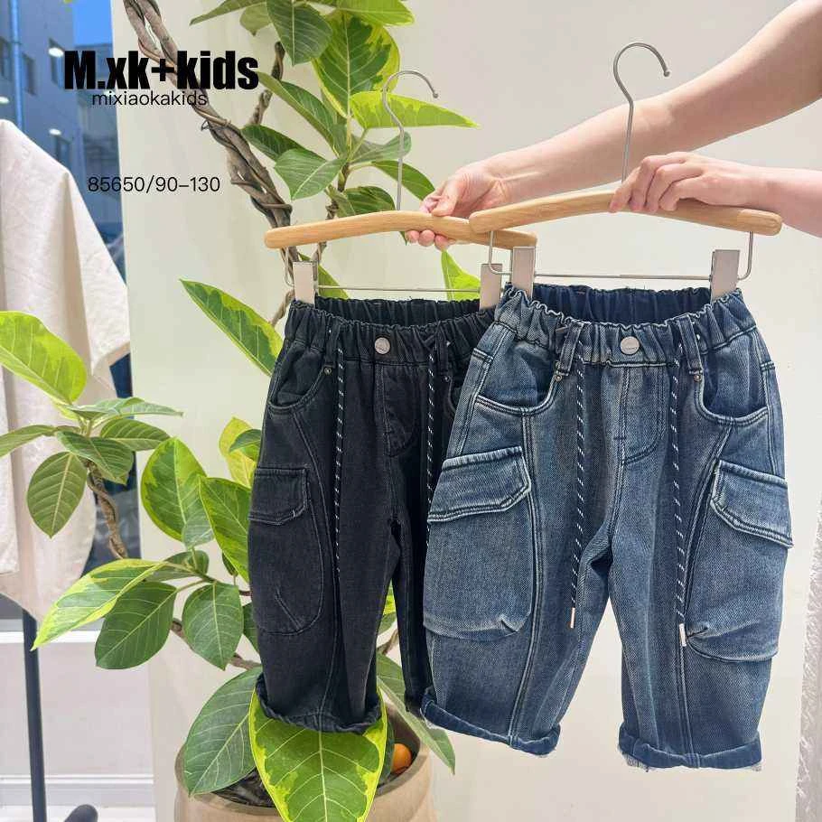 D2-10。85650韩版秋季裤子抓毛牛仔裤儿童冬季