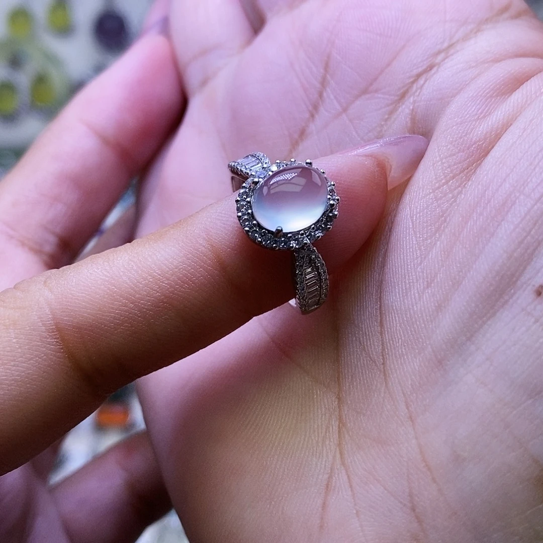 岫玉银S925镶嵌戒指