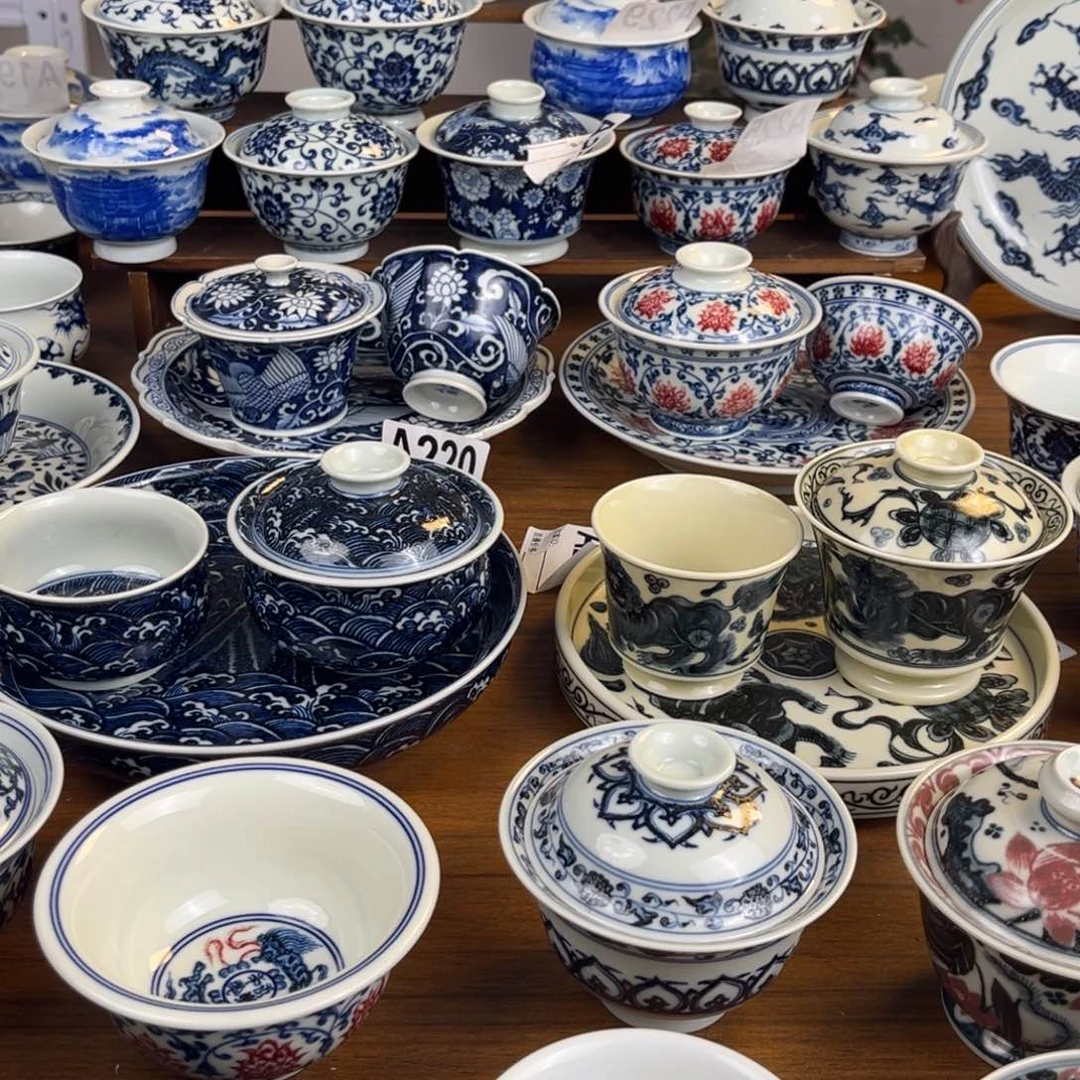 ****W山水元宝盖碗盖碗