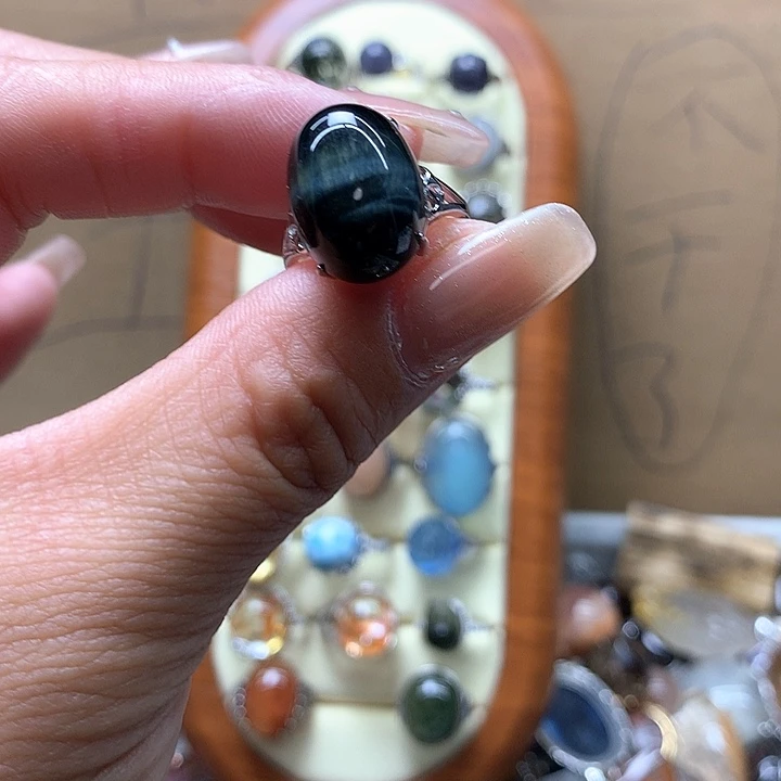 水晶水晶戒指银S925镶嵌