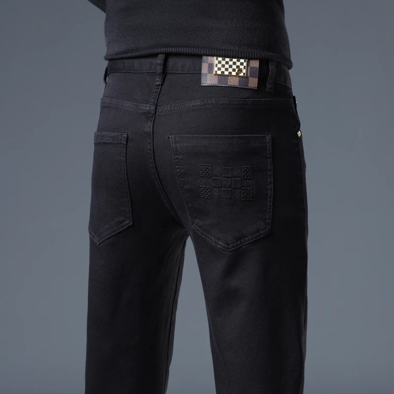 轻奢秋季黑色牛仔裤2025新款男潮牌高端男生裤子直筒修身潮流百搭