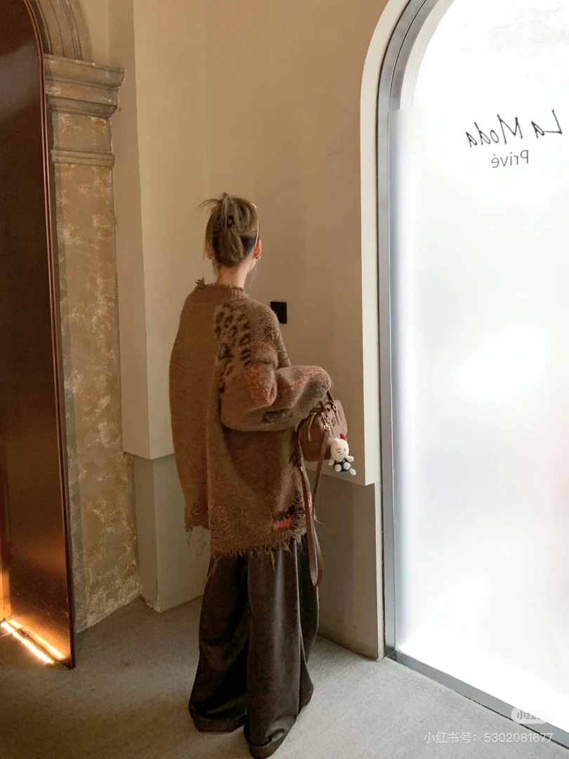 达叔•茗著之中古系【达叔出品 必属精品】原创设计加厚宽松毛衣外套