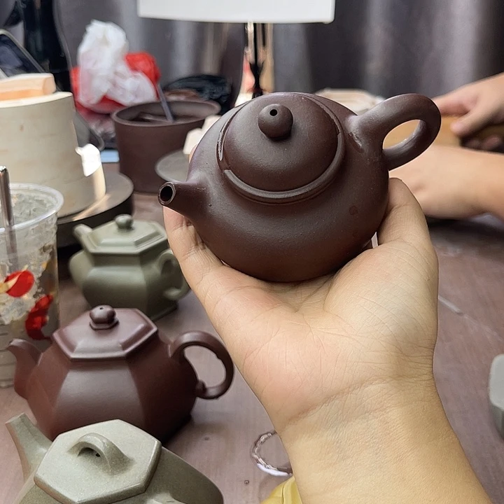 紫砂茶壶紫砂底槽青容天壶