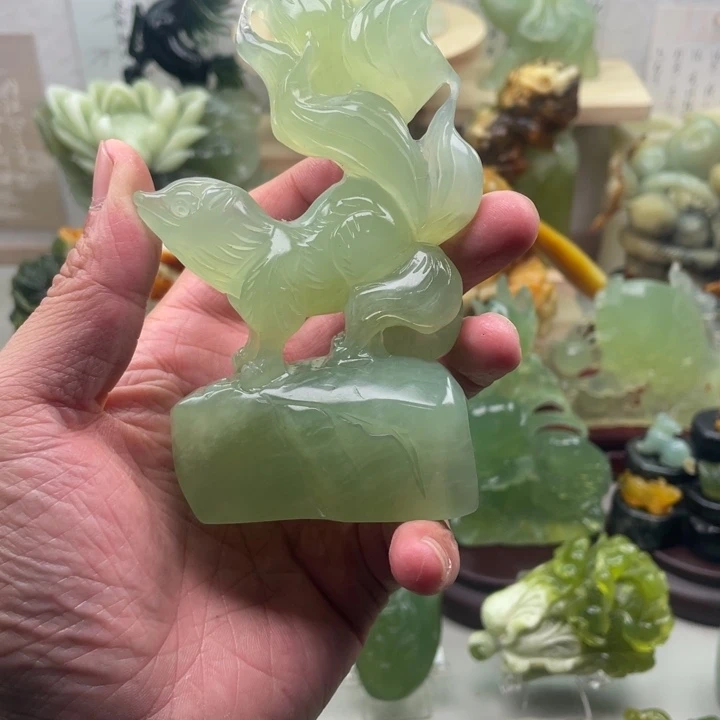 蛇纹石玉未镶嵌四大名玉手把