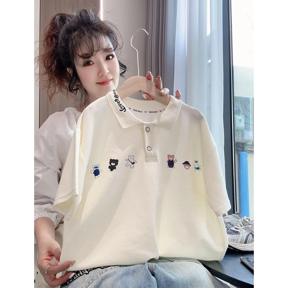 POLO衫儿童夏季翻领设计感宽松童装inst恤宝宝短袖T恤中大童