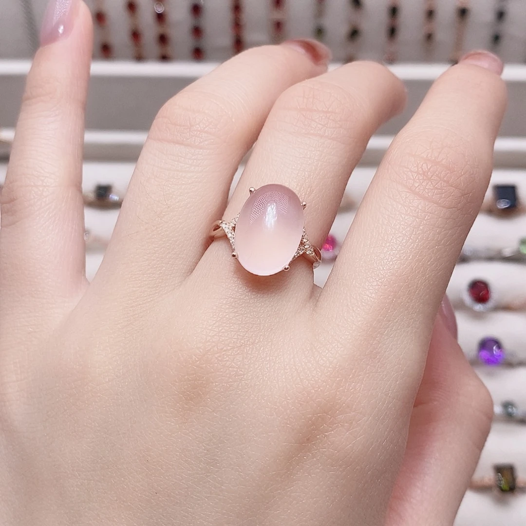 银S925镶嵌芙蓉石戒指戒指