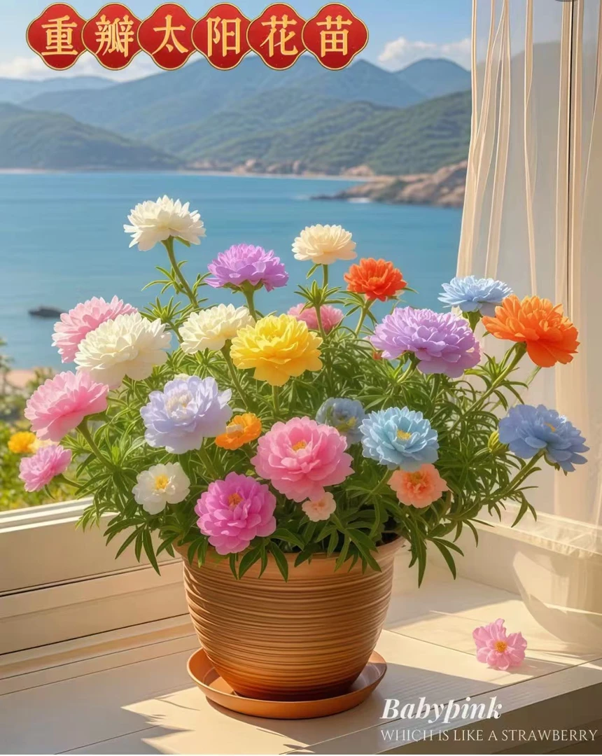 【九点九米多色老桩】宿根重瓣太阳花多色老桩紫红色玫红色等混色