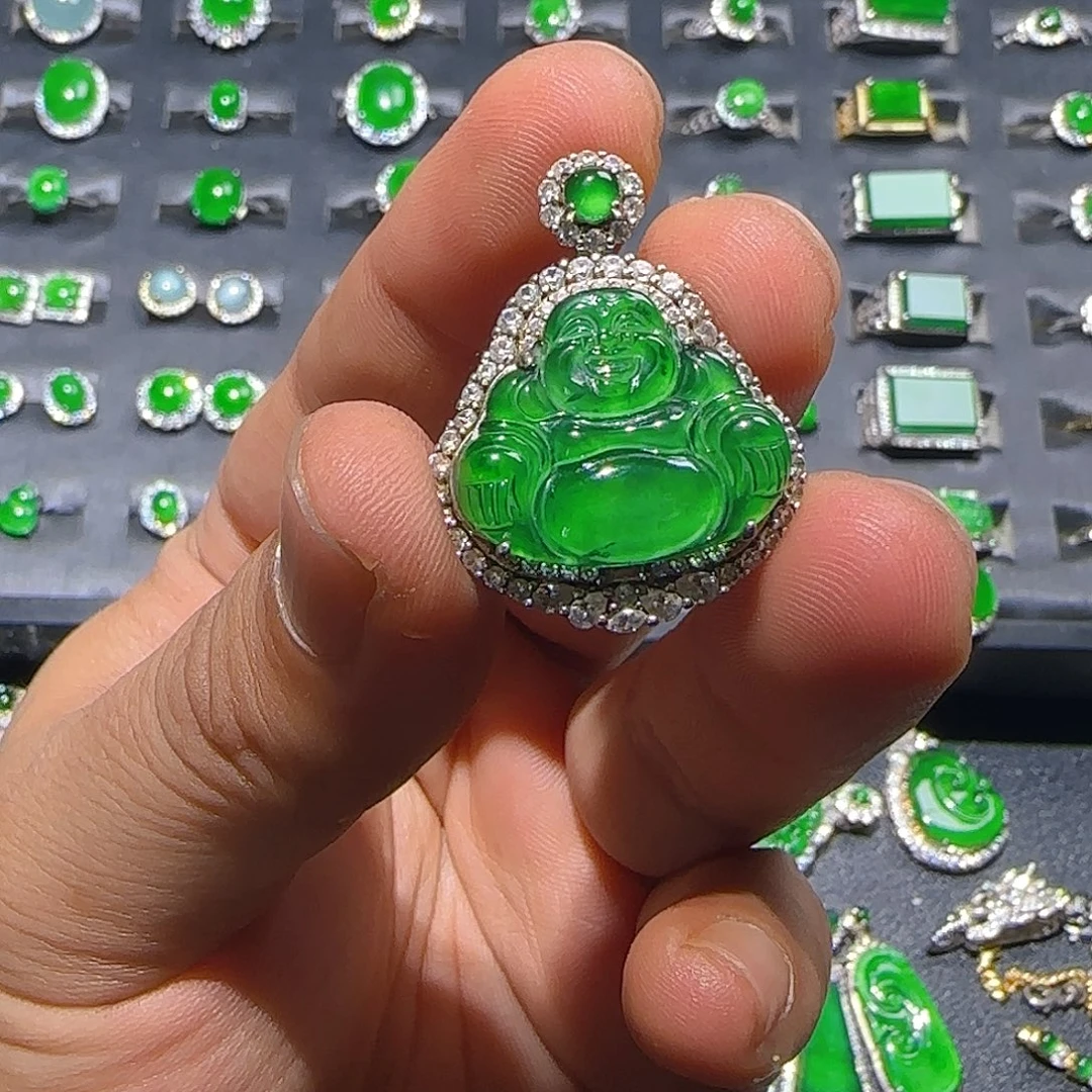 翡翠银S925镶嵌颈饰