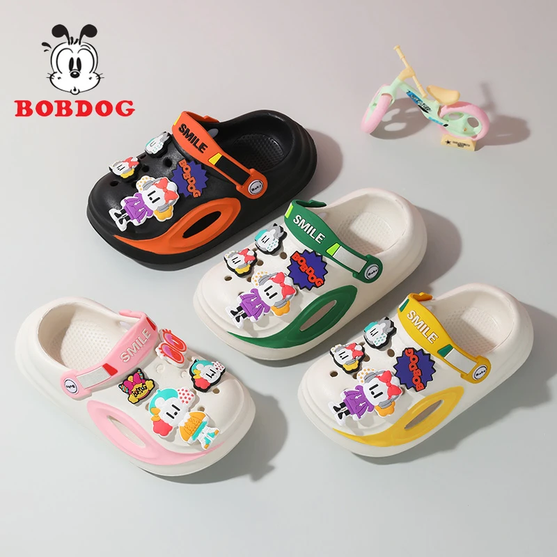 Bobdog/巴布豆包头外穿童鞋防滑亲子女凉拖鞋厚底男拖鞋中性夏季