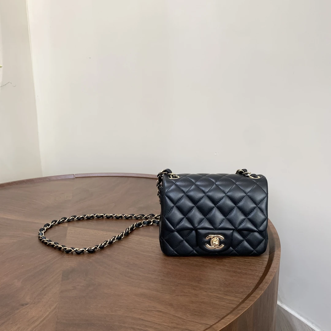 99新 Chanel/香奈儿 Chanel黑金方胖子 24芯片羊皮