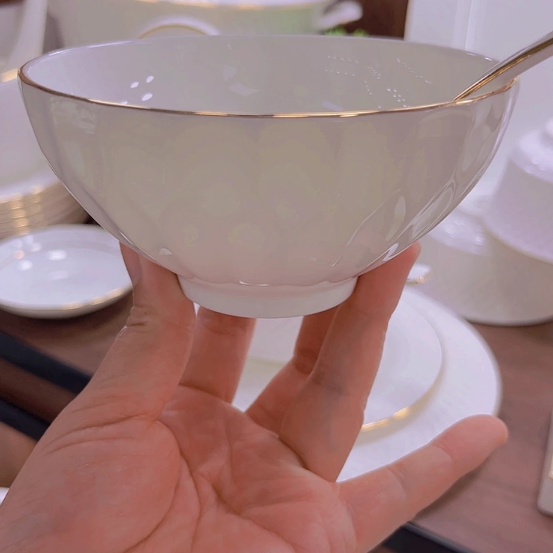 骨瓷水晶之恋米饭碗单拍