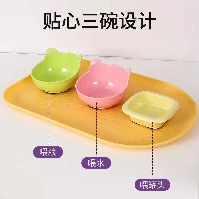 宠物餐垫吸盘猫碗狗碗防打翻防滑干净可爱猫狗通用猫咪餐盘