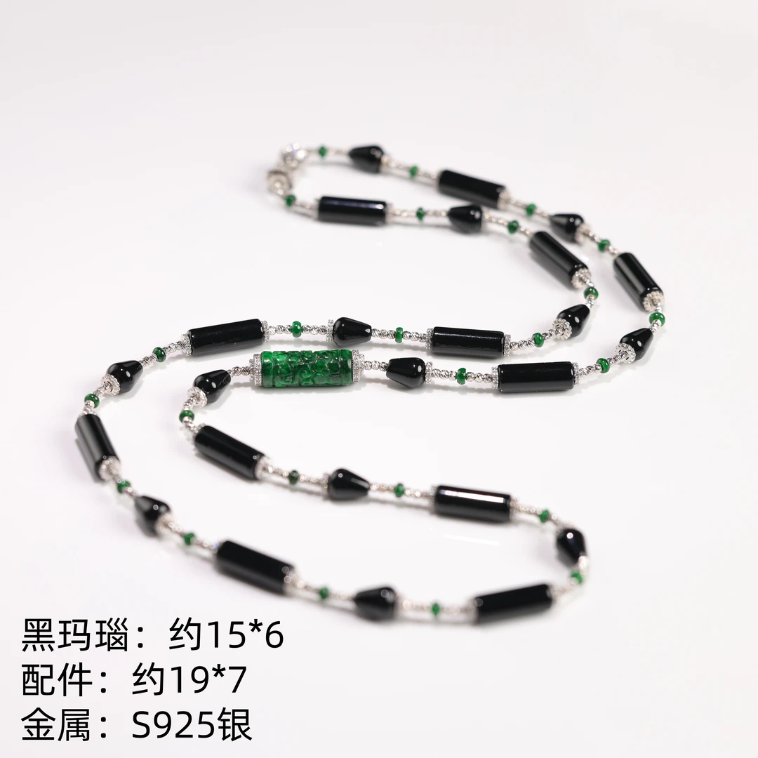 “神秘之黑绿”原创设计精品黑玛瑙项链 多样性发其一