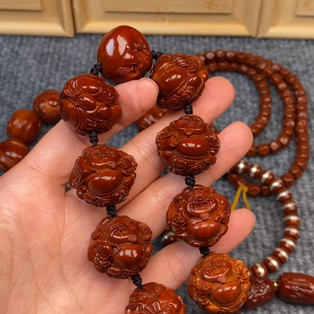 龙***Y橄榄核手串/手链八宝财神