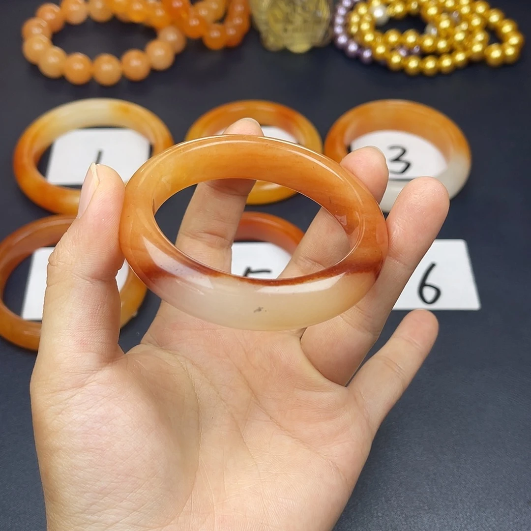 未镶嵌石英质玉（黄龙玉）手镯6号54.9圈