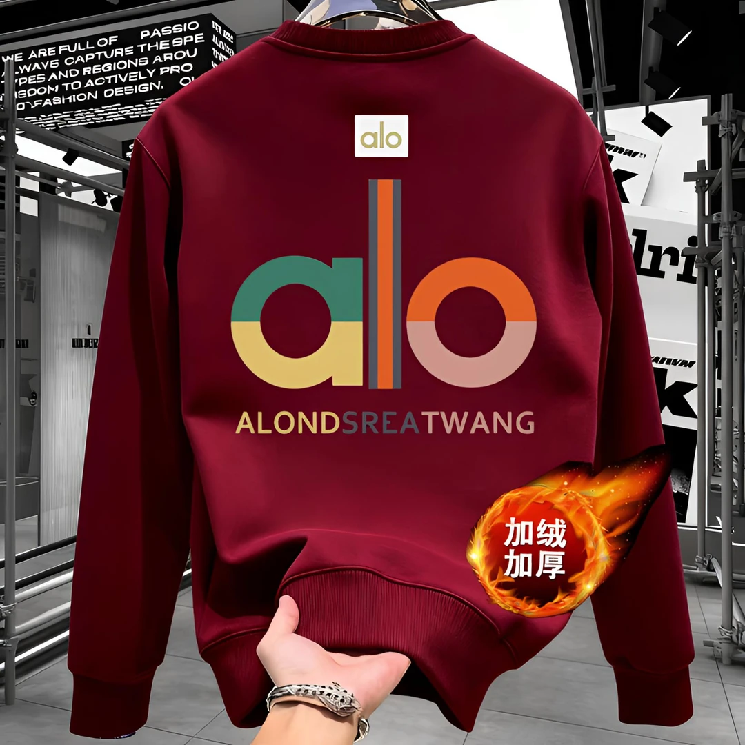 2025新款秋冬潮牌爆款圆领卫衣男款时尚百搭轻奢男士加绒保暖上衣