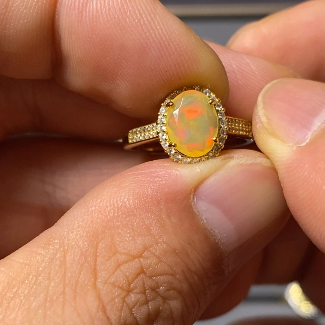 银S925镶嵌欧泊戒指73