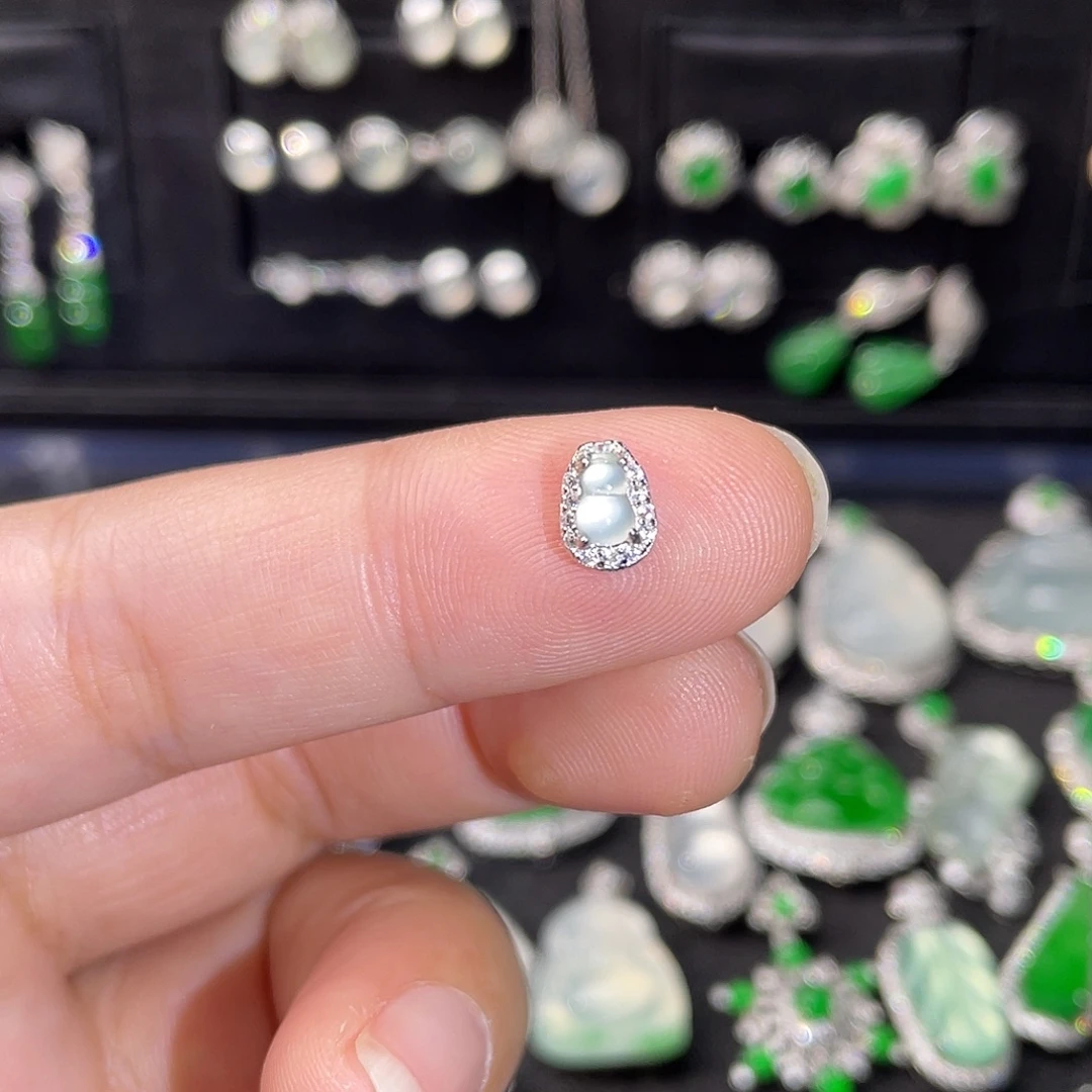 翡翠银S925镶嵌吊坠(不含链)