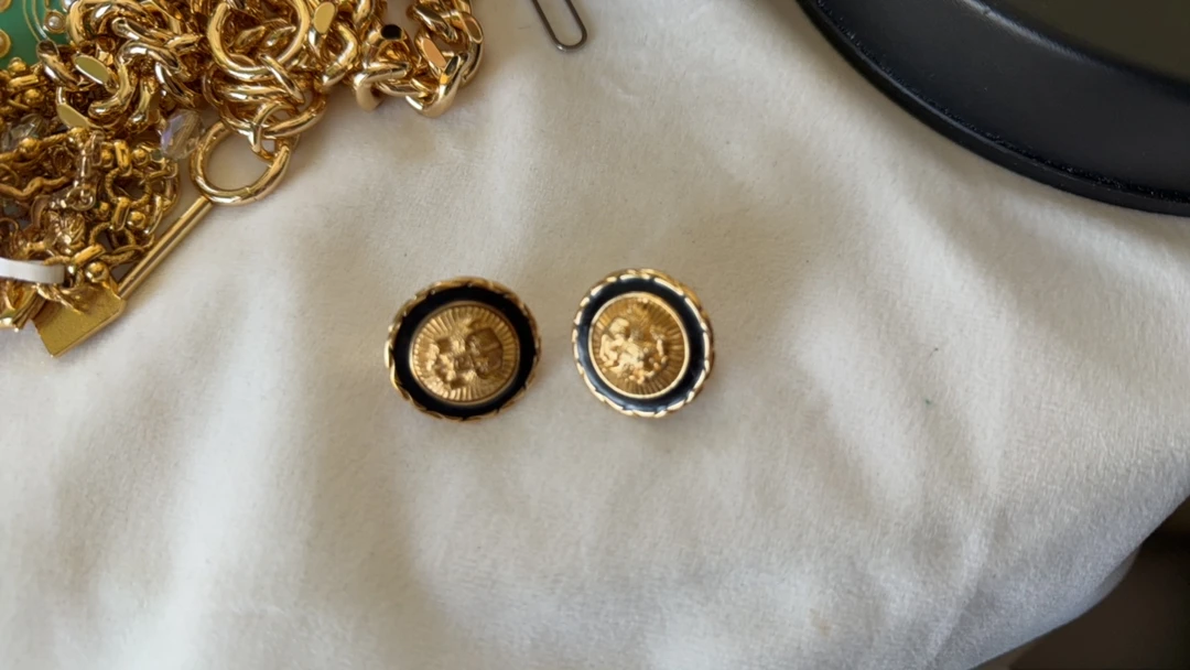 合金耳饰 中古合集乱拍不发耳夹精致轻奢金色复古时尚