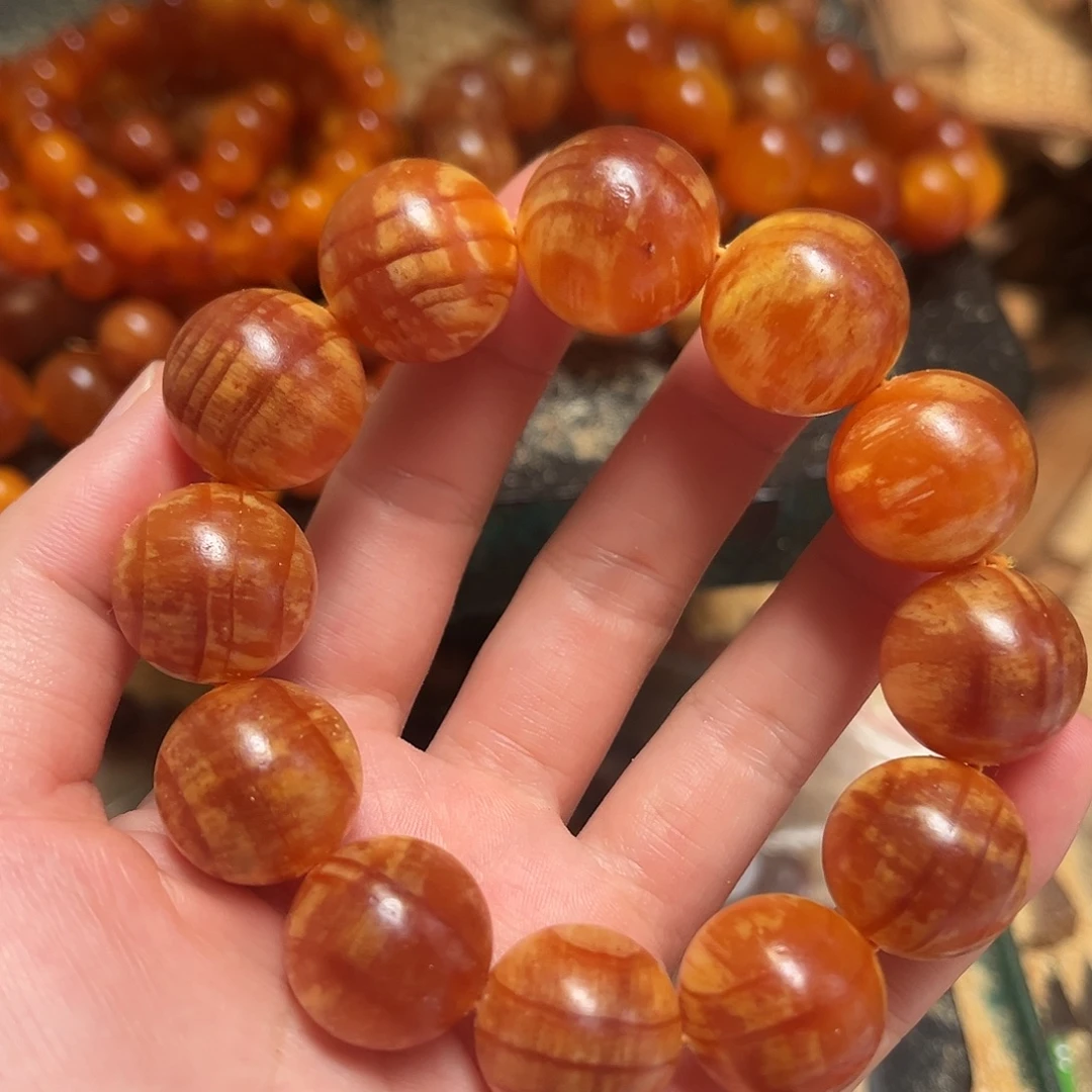 蓝***盈松木（琥珀木）手串/手链1.8三通