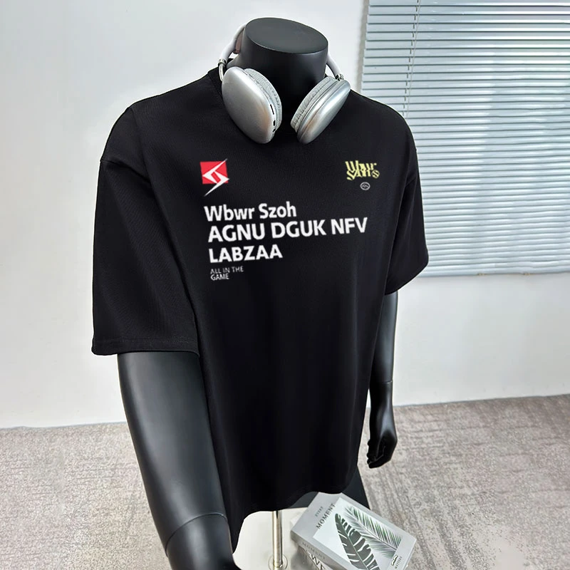 欧美潮牌高街字母印花纯棉短袖t恤男女夏季宽松休闲百搭半袖上衣