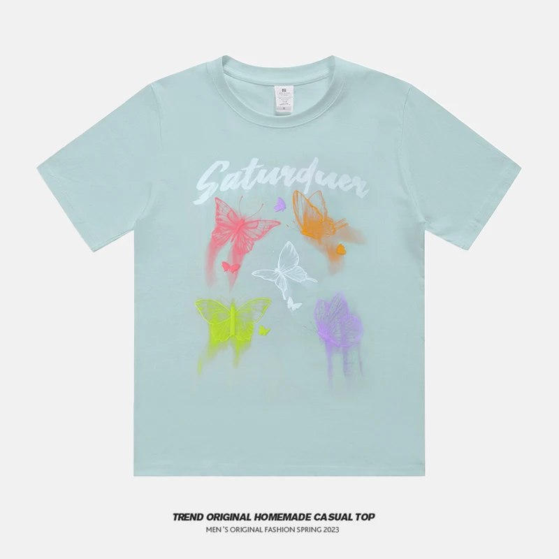 【T恤系列】蝴蝶飞 230g精梳棉男女同款短袖
