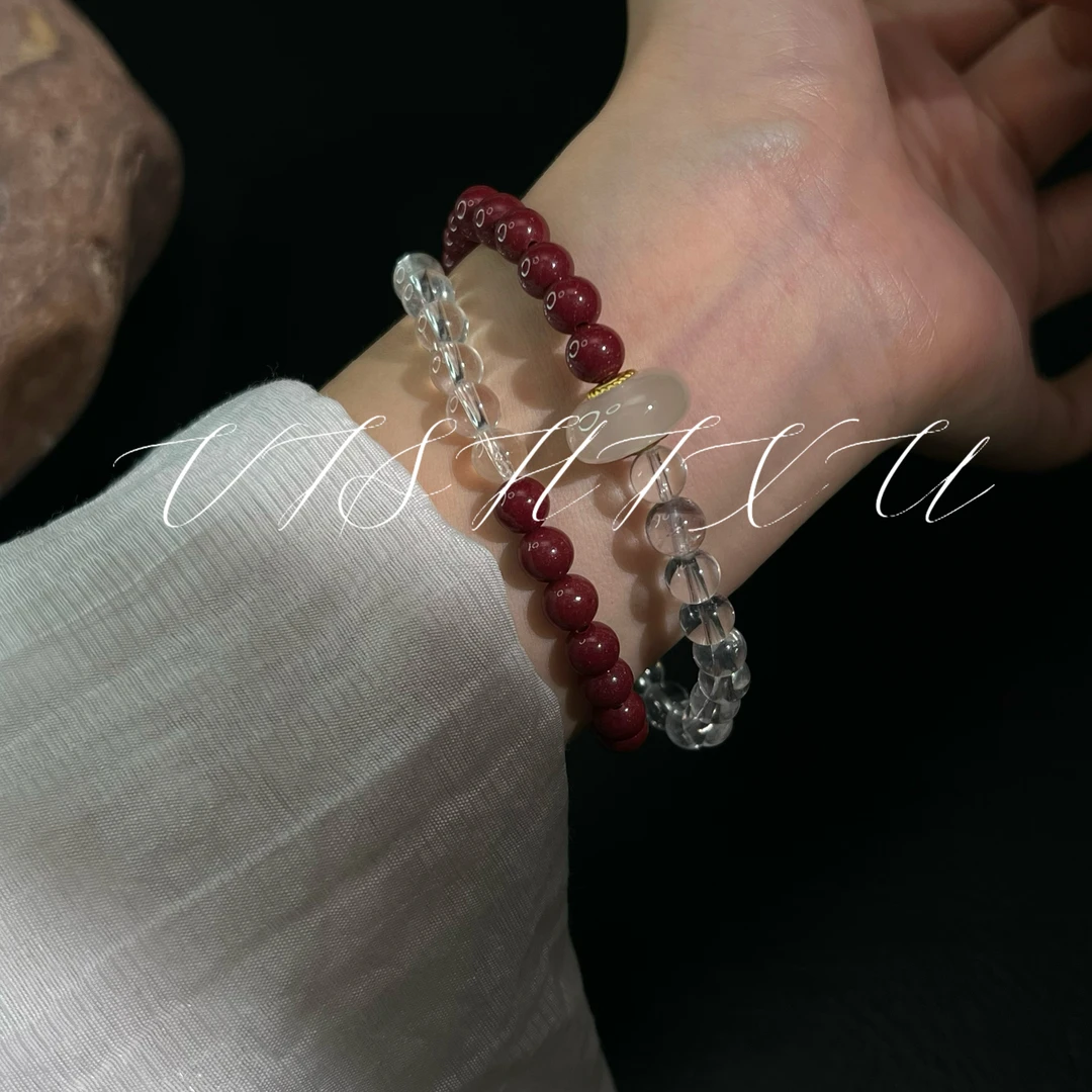 含辰砂工艺品【如愿】紫金砂白水双圈手链手串多样性发其一