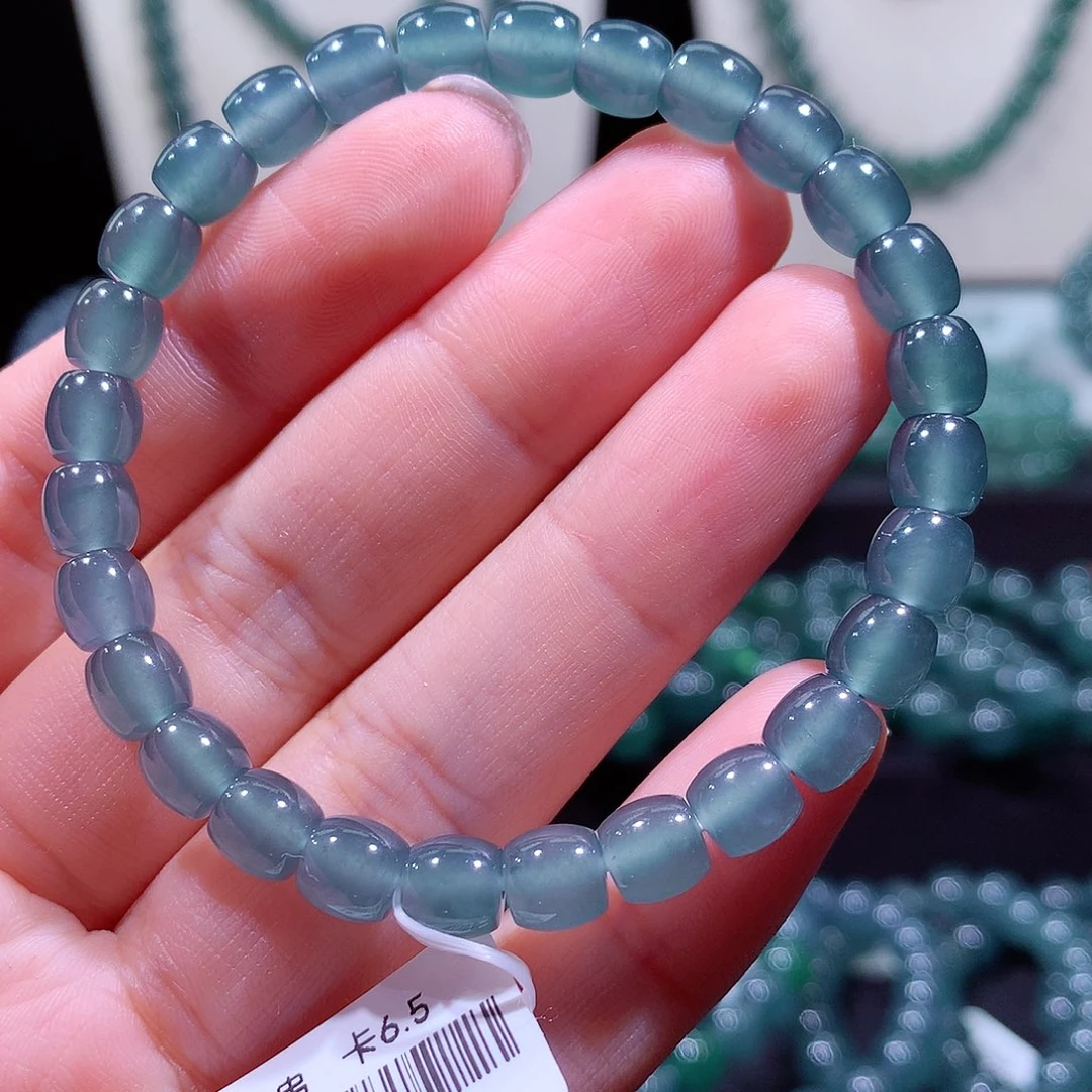 翡翠未镶嵌手链天然a货翡翠手串6.5