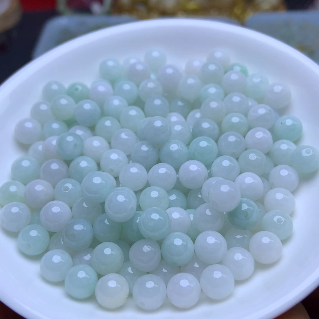 未镶嵌手链翡翠卡7.5绿白26个