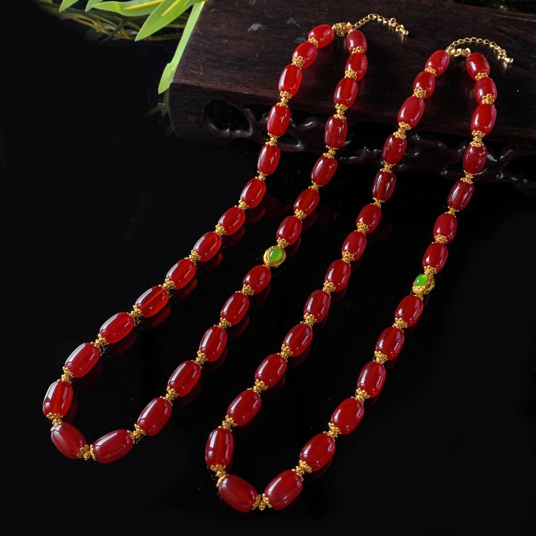 S8039【任会长珠宝】九品帝王红咔红玛瑙项链-多样性只发一件