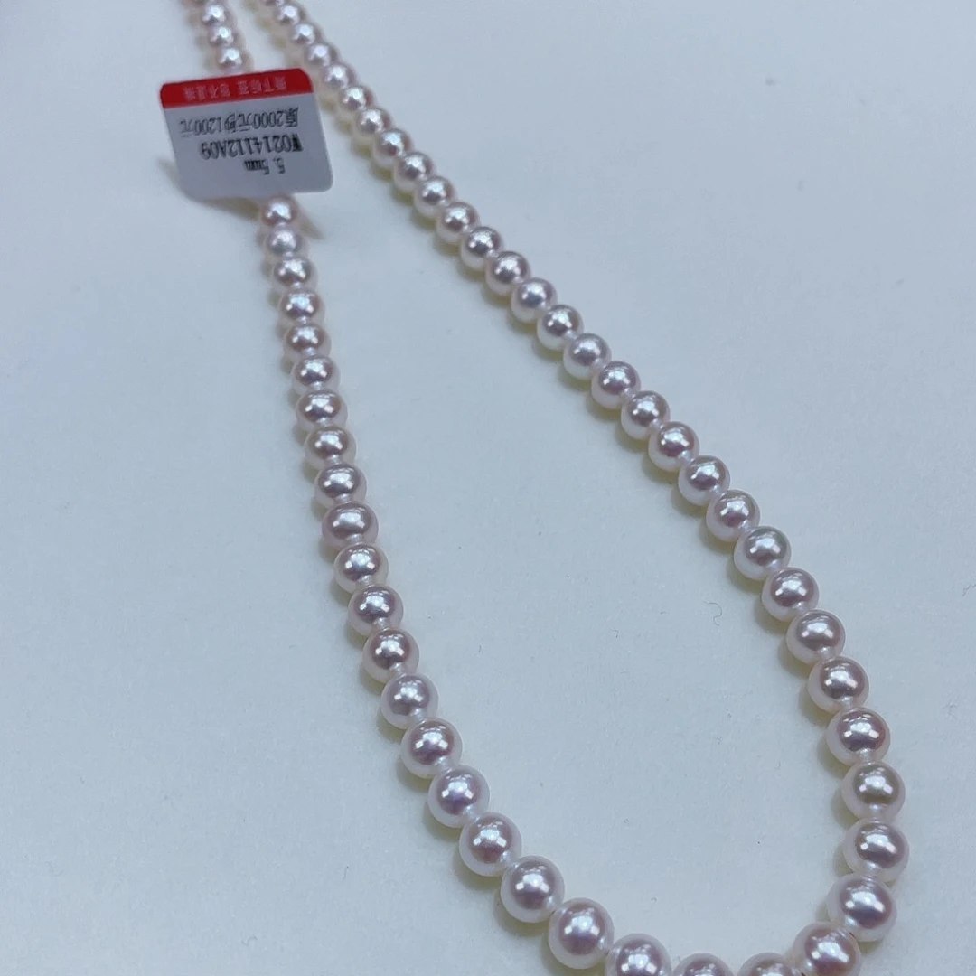 淡水珍珠颈饰银S925镶嵌5.5/6爆亮天女粉金属光小毕业
