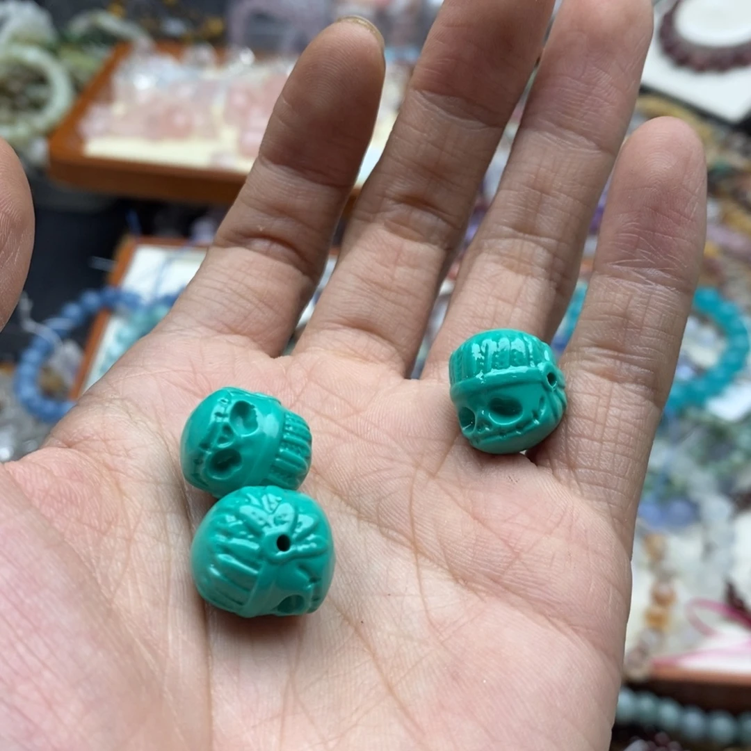 玛瑙/玉髓未镶嵌珠宝半成品打包粉压松石雕刻H100