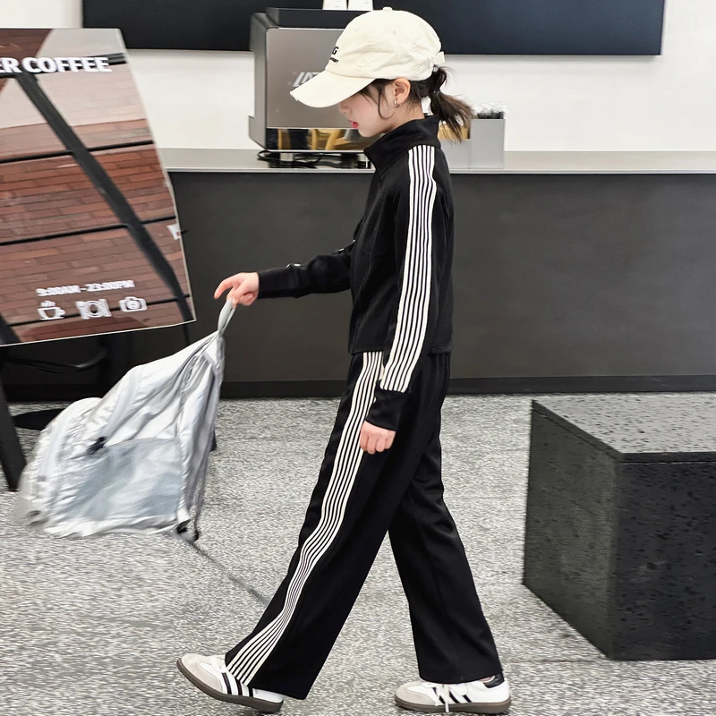 简约潮牌店铺儿童服装2025年新款衣服女童装秋装套装6-12岁高级感