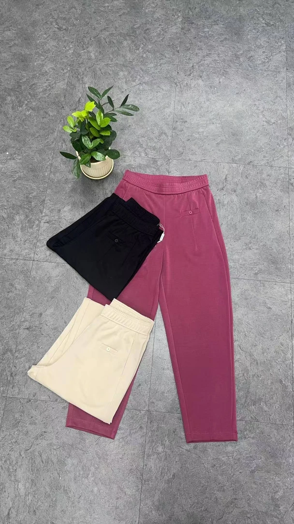 夏季薄款时尚高腰赛代尔面料休闲哈伦萝卜裤显瘦简约百搭2502