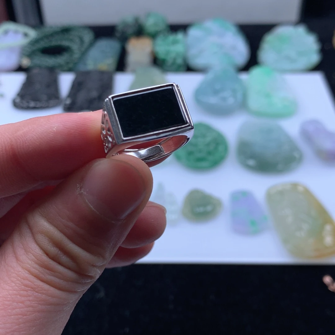 翡翠银S925镶嵌戒指