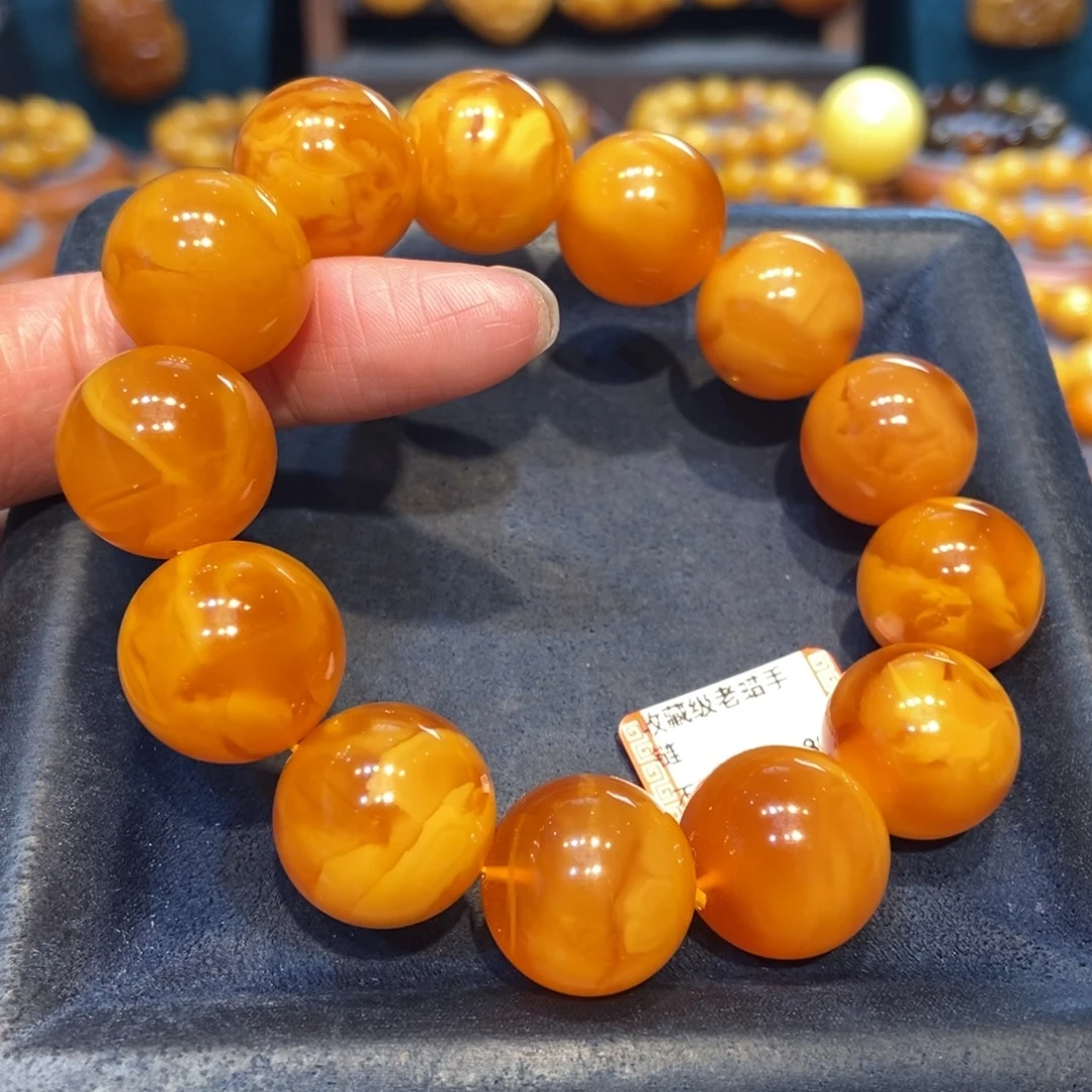 琥珀未镶嵌手链蜜蜡