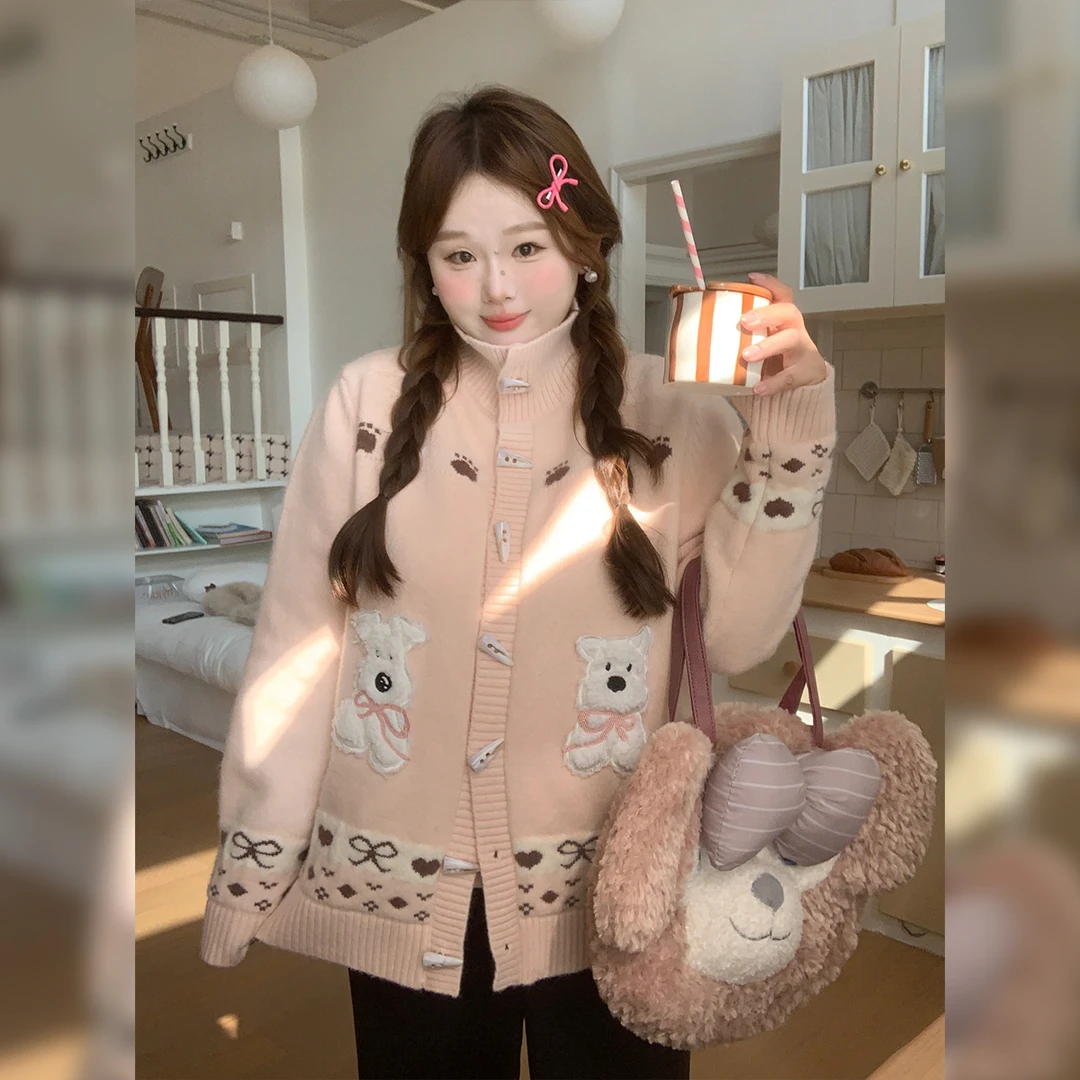 徐达布【马尔苍兰】大码针织衫女冬季费尔岛毛衣开衫M40226C54