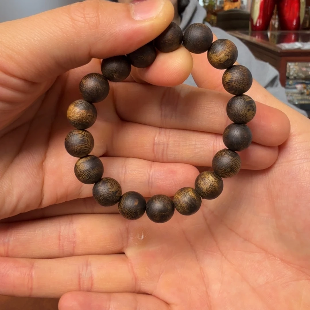 沉香手串99沉水浮 10mm圆珠