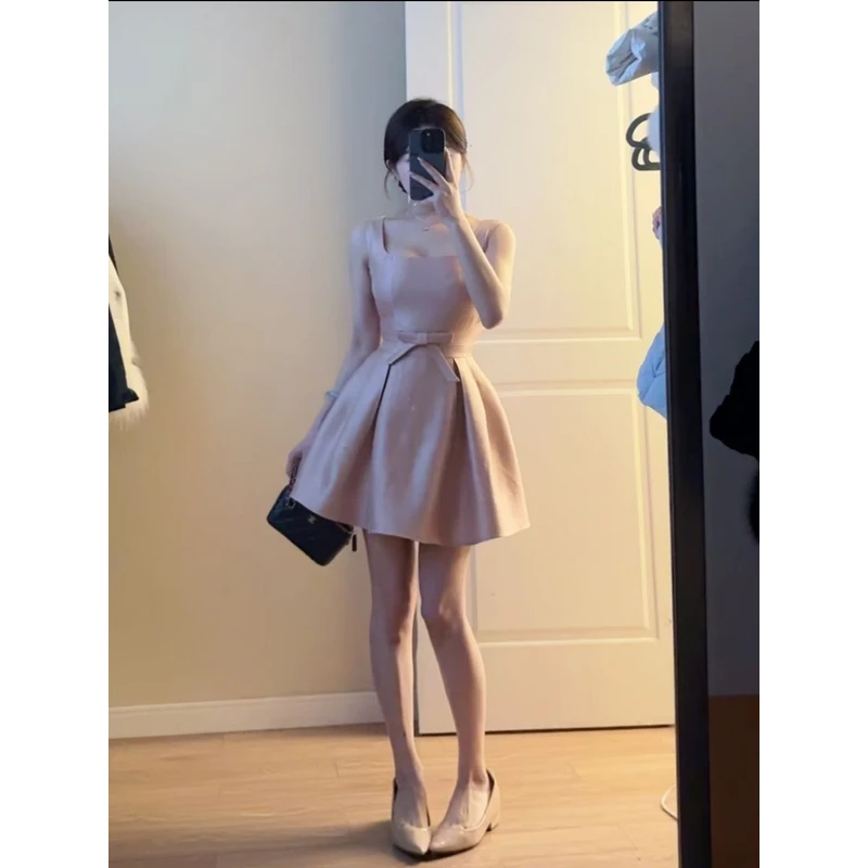 陈江铃小个子自制富家千金高级感连衣裙生日礼服收腰a字蓬蓬短裙