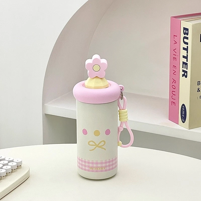 奇怡保温杯女生高颜值2025新款大容量吸管杯学生上学专用水杯子