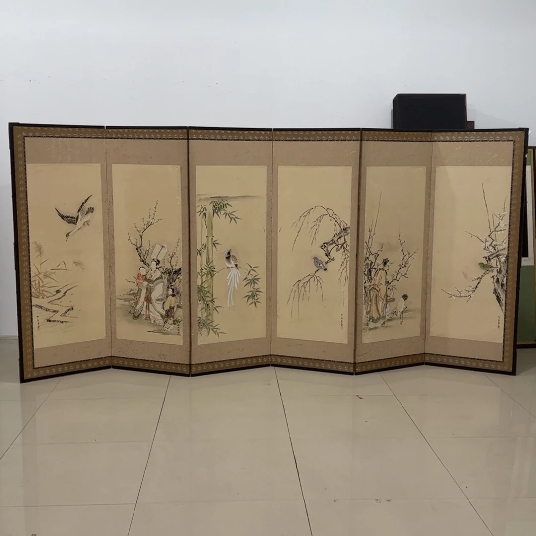 绘画屏风框画茶空间设计