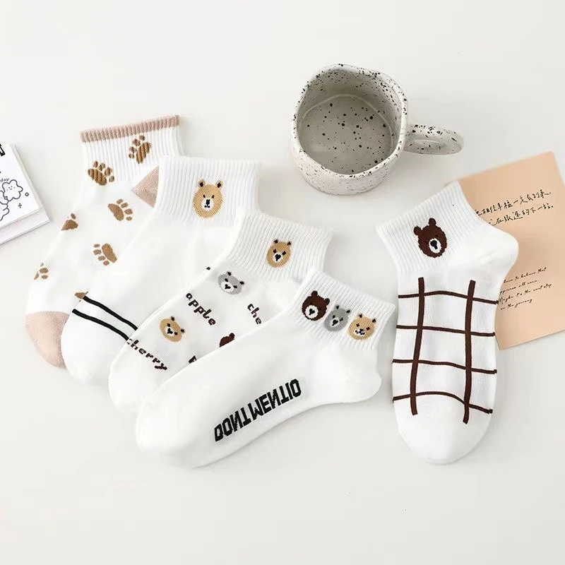 方格熊系列短袜*1双