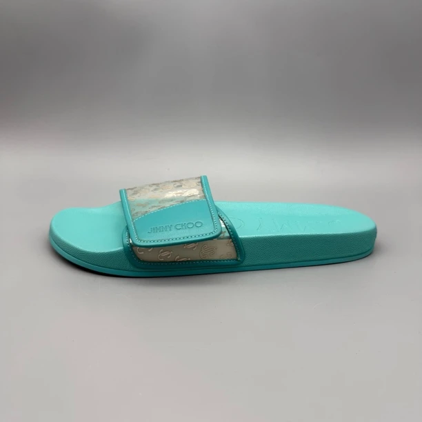 JIMMY CHOO/吉米周 J18 绿色魔术贴拖 时尚潮流