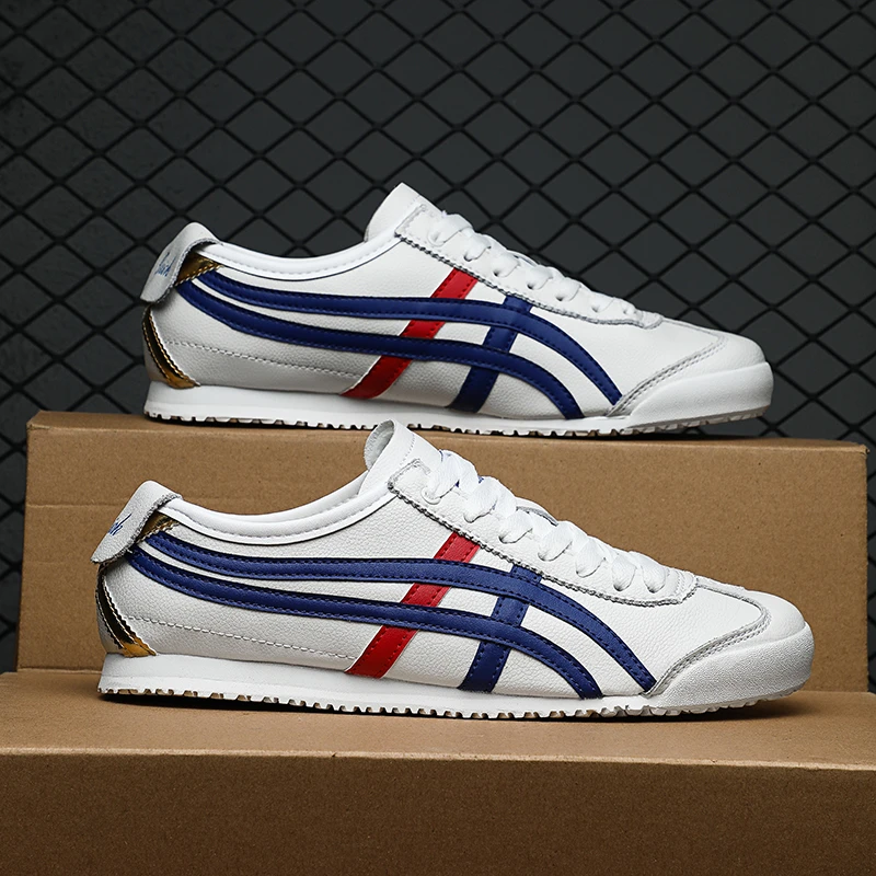 冢虎真皮柔韧抗撕裂休闲阿甘慢跑鞋经典提高行走稳定性男式男款