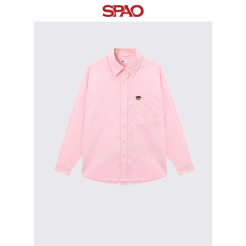 【商场同款新品】SPAO韩国同款2025年春季新品男女同款通勤百搭衬衫