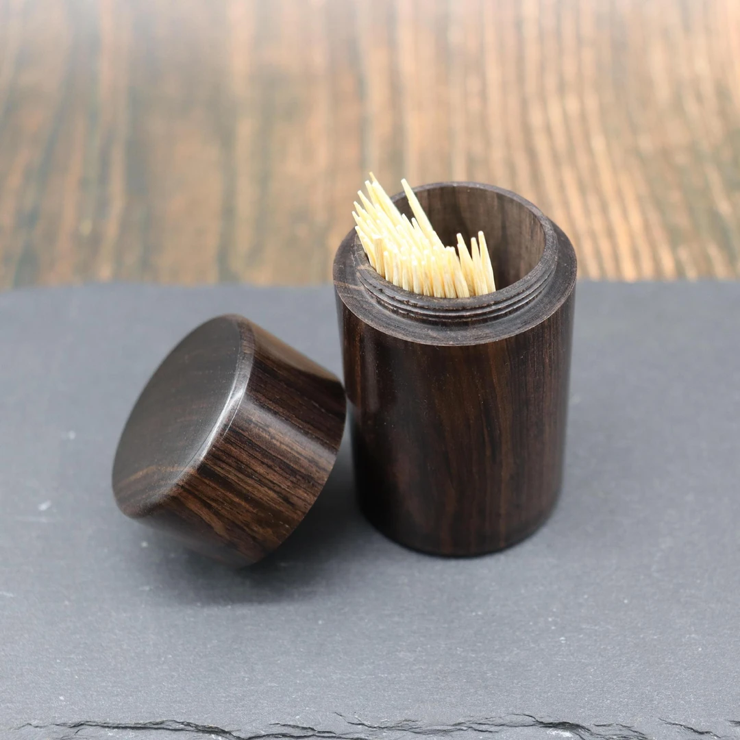 创意紫光檀木牙签筒随身携带牙签罐便携储针筒实木牙签盒